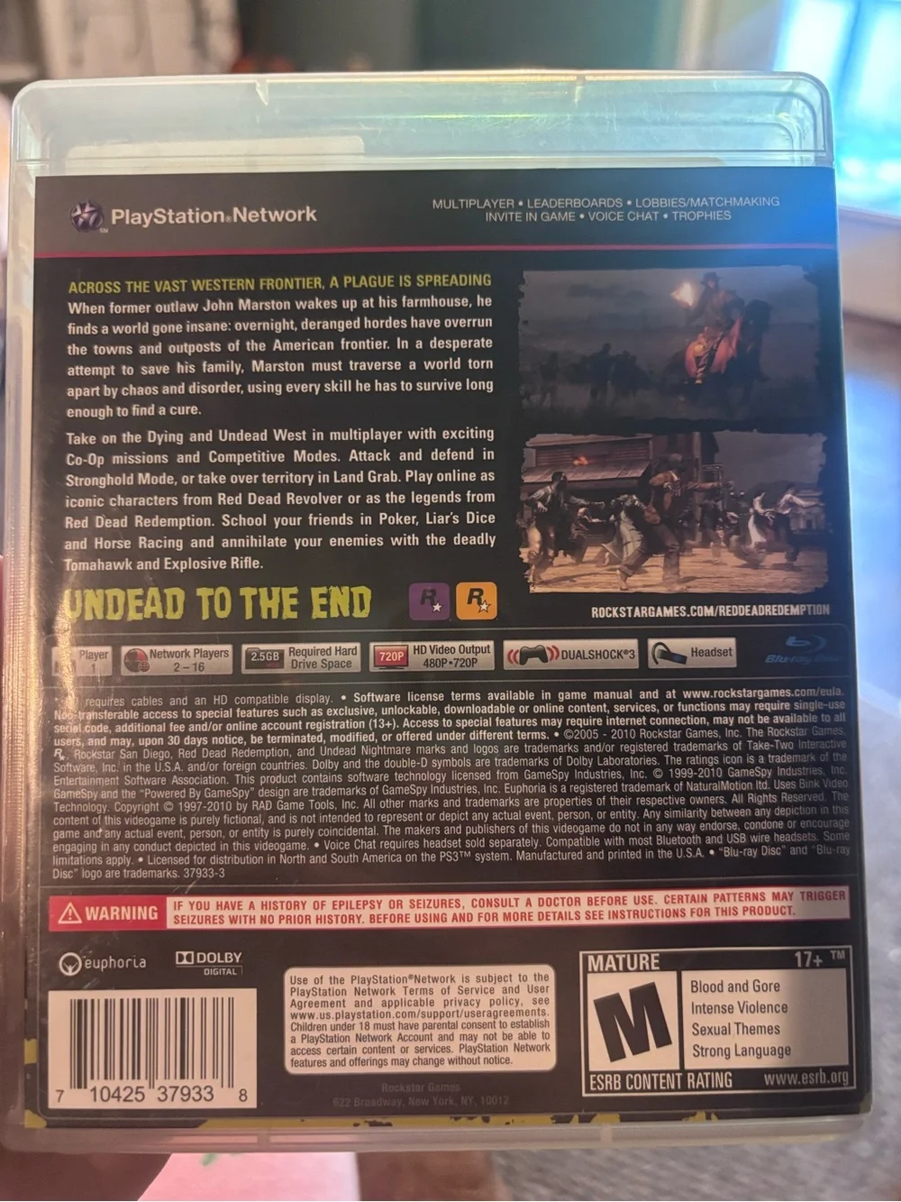 Rockstar Red Dead Redemption: Undead Nightmare (PS3) - Yellow Cover